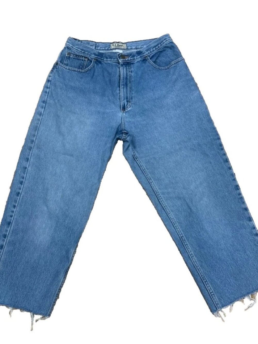 Vintage LL Bean Women Jeans Cutoff Size 12MT Relaxed Fit Denim High Rise